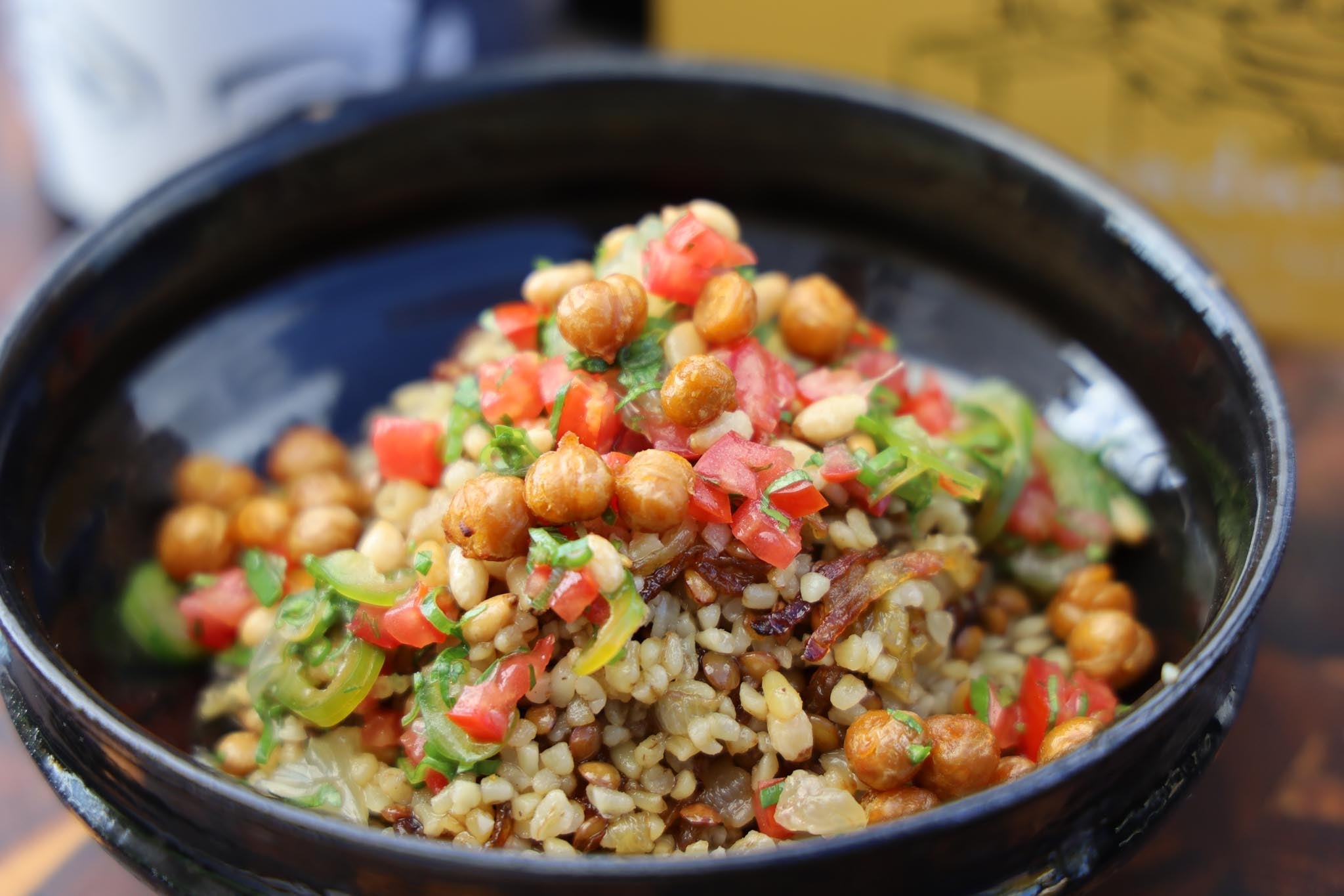 Mujadara with Smoked Chickpeas & Tomato Salsa