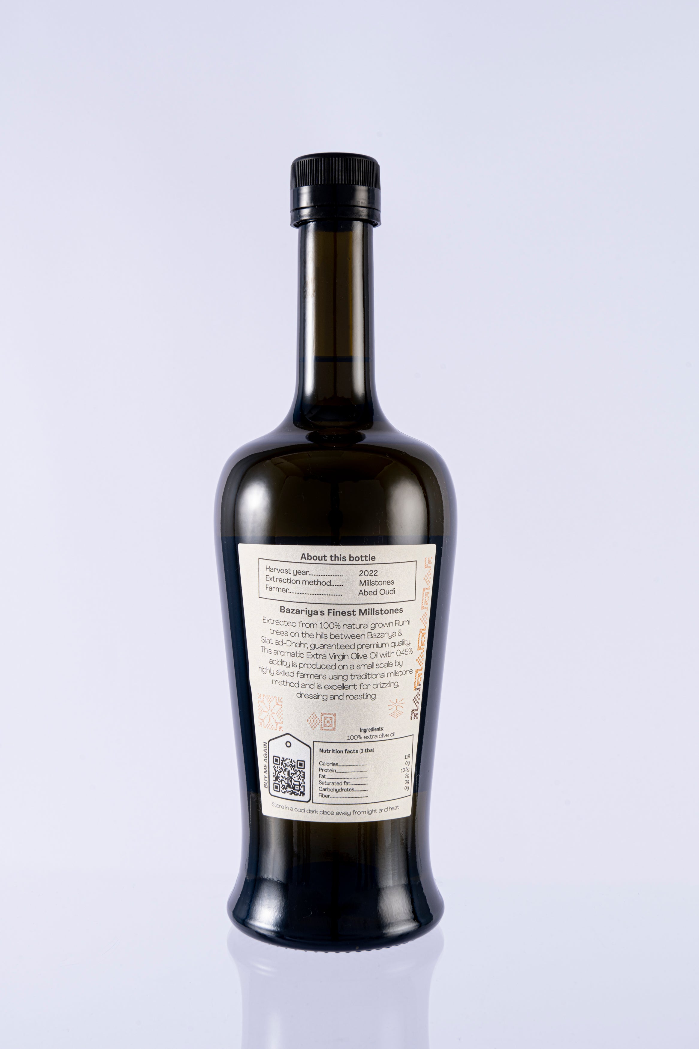 Bazariya's Millstones Extrahiertes Olivenöl – Kräftig und pfeffrig [750 ML / 25,3 FL OZ] – [Erntejahr: 2022] 