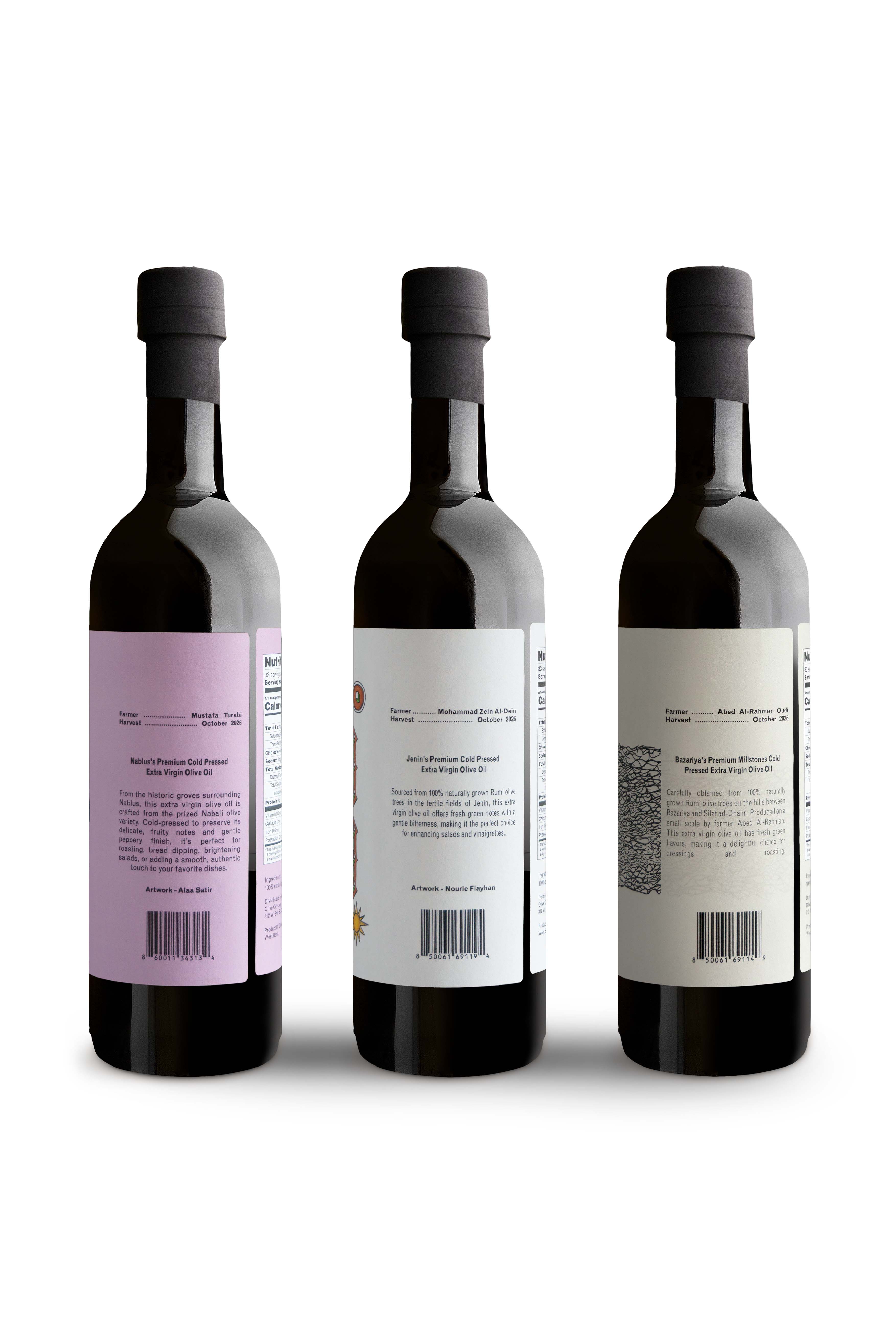 The Oil Shelf, 3 bottles, side